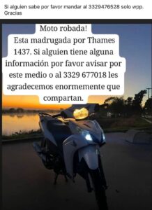 Robaron una moto
