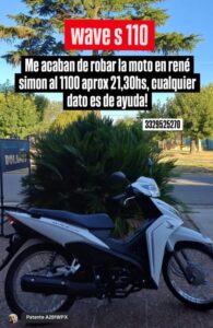 «La moto estaba trabada, salí y no estaba más»