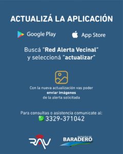 Actualización de la aplicación Red de Alerta Vecinal