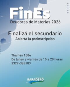 FinEs 2026: está abierta la preinscripción para finalizar el secundario