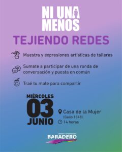A 11 años de Ni Una Menos, se realizará una jornada de encuentro y reflexión en la Casa de la Mujer