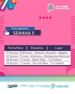 La Etapa Local de los Juegos Bonaerenses suma una nueva semana de actividad