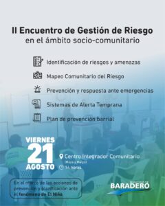Segundo Encuentro de Gestión de Riesgo en el ámbito socio-comunitario