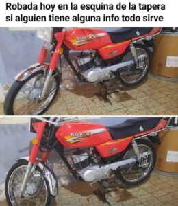 El dueño de la moto le dijo a la policía que “la moto no se la robaron, sino que sus amigos le hicieron una broma”